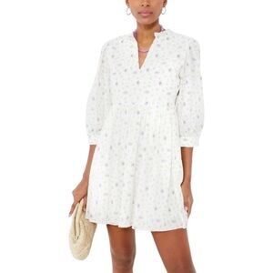 white christmas dresses White Front Zip Denim Mini Dress main image 0